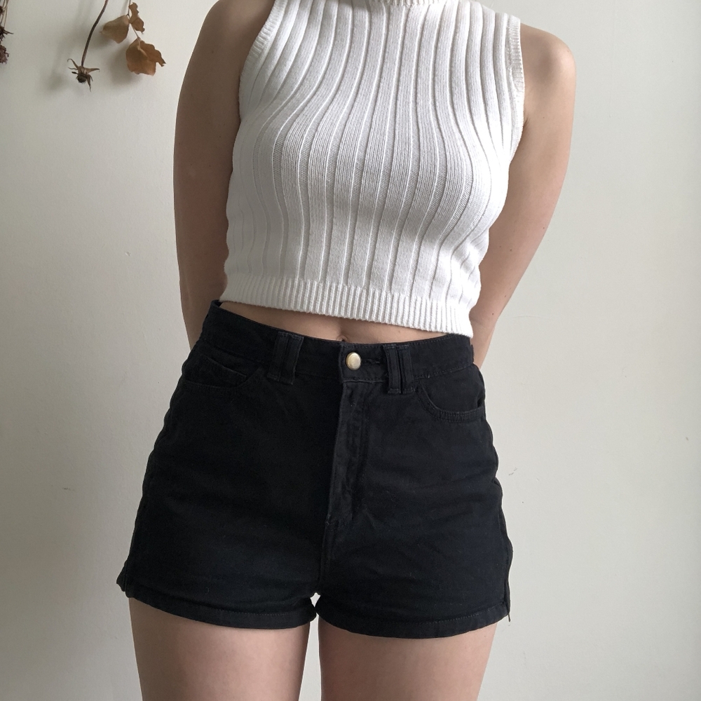American Apparel Black High Waisted Shorts